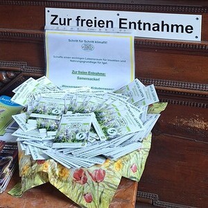 Auch in der Pfarre Artstetten fand zum Aktionssonntag 2026 'Pflanze Kräuter. Würze dein Leben' wieder eine Verteilaktion statt.Blumensamen nach der Heiligen Messe